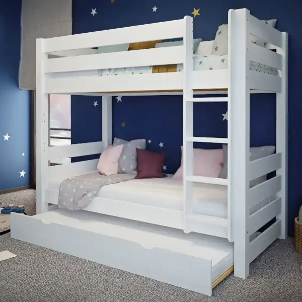 Sosnowe białe łóżko piętrowe Jan 9 Sosnowe białe łóżko piętrowe Jan - obrazek 9