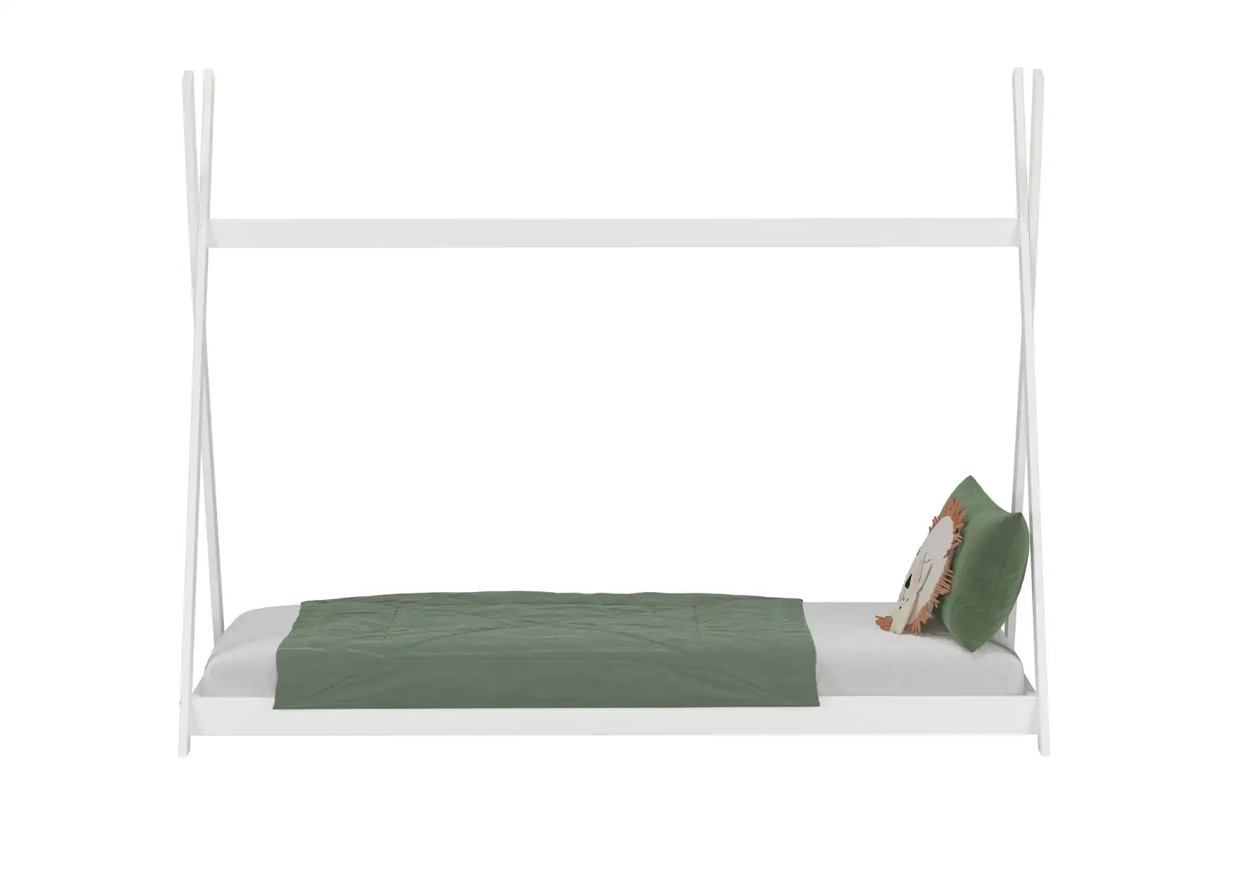 Białe bukowe łóżko Tipi 4 Białe bukowe łóżko Tipi - obrazek 4