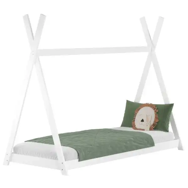 Białe bukowe łóżko Tipi 2 Białe bukowe łóżko Tipi - obrazek 2