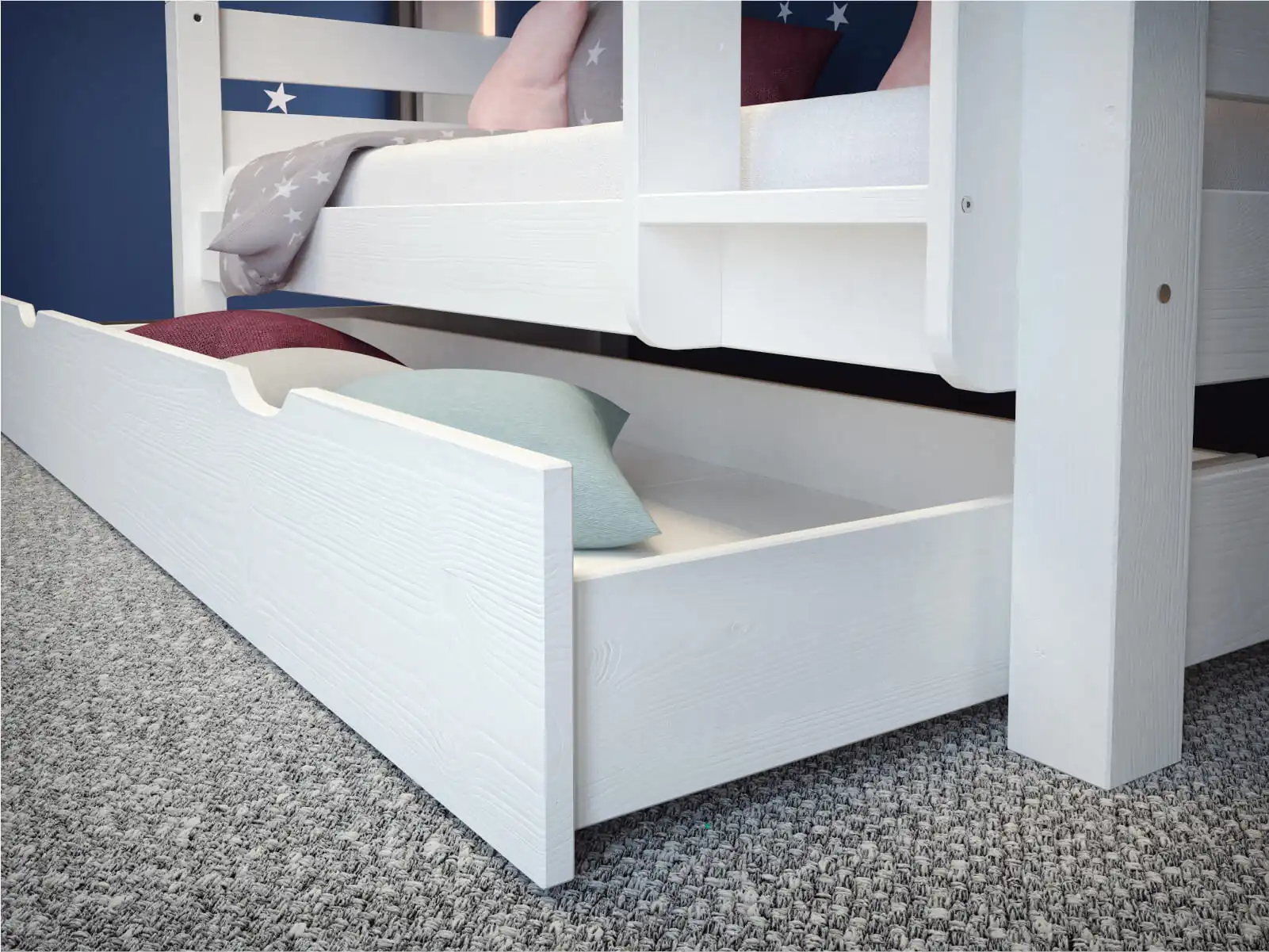 Sosnowe białe łóżko piętrowe Jan 6 Sosnowe białe łóżko piętrowe Jan - obrazek 6