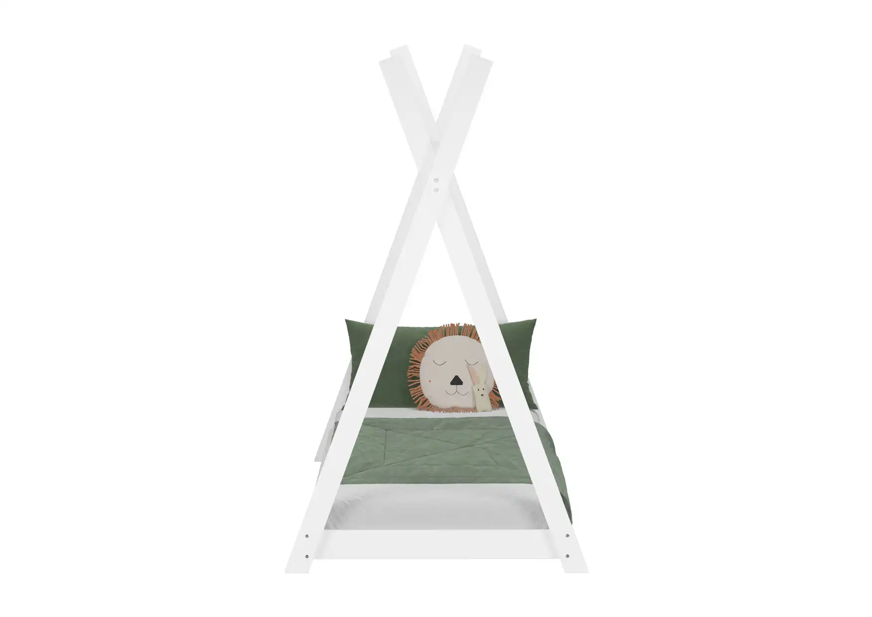 Białe bukowe łóżko Tipi 3 Białe bukowe łóżko Tipi - obrazek 3