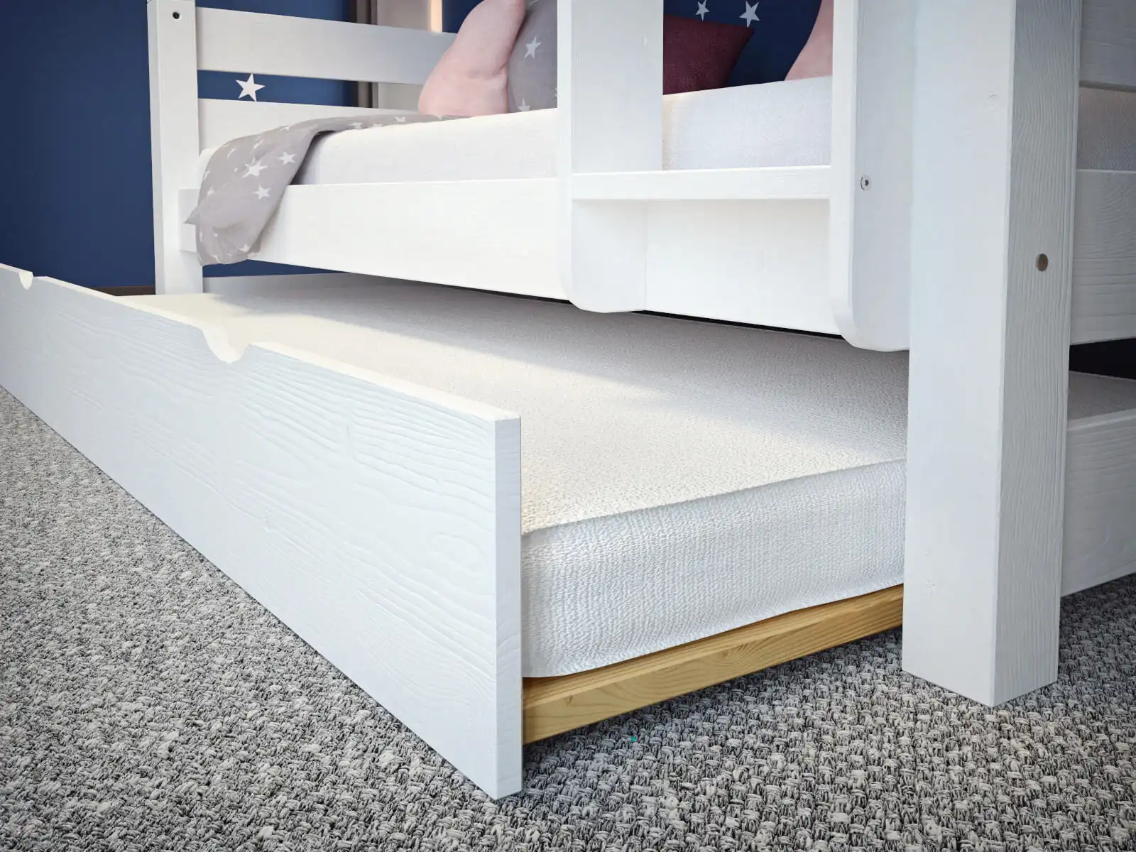 Białe łóżko piętrowe Jan z daszkiem 8 Białe łóżko piętrowe Jan z daszkiem - obrazek 8