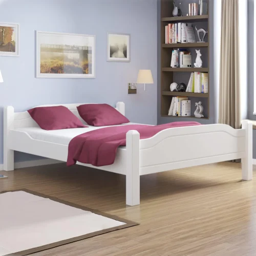 Białe łóżko sosnowe Liva